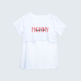 "Soon To Be Mommy "- Comfort Fit Maternity T-shirt With Prints - WHITE - XS XS(Chest 32")