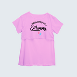 "Promoted To Mommy "- Comfort Fit Maternity T-shirt With Prints - LIGHT PINK - XS XS(Chest 32")