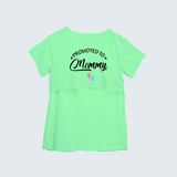 "Promoted To Mommy "- Comfort Fit Maternity T-shirt With Prints - MINT GREEN - XS XS(Chest 32")