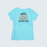 "Little Miracle Coming Soon "- Comfort Fit Maternity T-shirt With Prints - AQUA BLUE - XS XS(Chest 32")