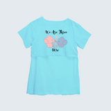 "We Are Three Now "- Comfort Fit Maternity T-shirt With Prints - AQUA BLUE - XS XS(Chest 32")