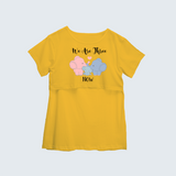 "We Are Three Now "- Comfort Fit Maternity T-shirt With Prints - YELLOW - XS XS(Chest 32")