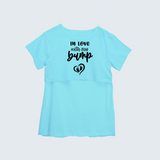 "In Love With My Bump "- Comfort Fit Maternity T-shirt With Prints - AQUA BLUE - XS XS(Chest 32")