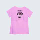 "In Love With My Bump "- Comfort Fit Maternity T-shirt With Prints - LIGHT PINK - XS XS(Chest 32")