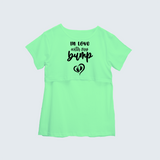 "In Love With My Bump "- Comfort Fit Maternity T-shirt With Prints - MINT GREEN - XS XS(Chest 32")