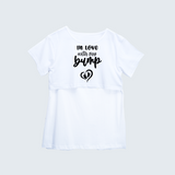 "In Love With My Bump "- Comfort Fit Maternity T-shirt With Prints - WHITE - XS XS(Chest 32")