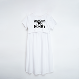 "Promoted-To-Mommy"- Comfort Fit Maternity Maxi Dress With Prints - WHITE - XS XS(Chest 32")