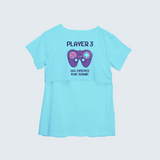 "Player 3 Has Entered The Game "- Comfort Fit Maternity T-shirt With Prints - AQUA BLUE - XS XS(Chest 32")