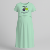 "1 Month"- Comfort Fit Maternity Maxi Dress With Prints - MINT GREEN - Extra Small (Chest 32")