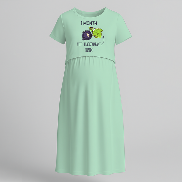 "1 Month"- Comfort Fit Maternity Maxi Dress With Prints - MINT GREEN - Extra Small (Chest 32")