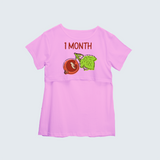 "1 Month"- Comfort Fit Maternity T-shirt With Prints - LIGHT PINK - XS XS(Chest 32")