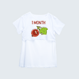 "1 Month"- Comfort Fit Maternity T-shirt With Prints - WHITE - XS XS(Chest 32")