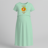 "5 Month"- Comfort Fit Maternity Maxi Dress With Prints - MINT GREEN - Extra Small (Chest 32")