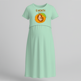 "5 Month"- Comfort Fit Maternity Maxi Dress With Prints - MINT GREEN - Extra Small (Chest 32")