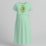 "9 Month"- Comfort Fit Maternity Maxi Dress With Prints - MINT GREEN - Extra Small (Chest 32")