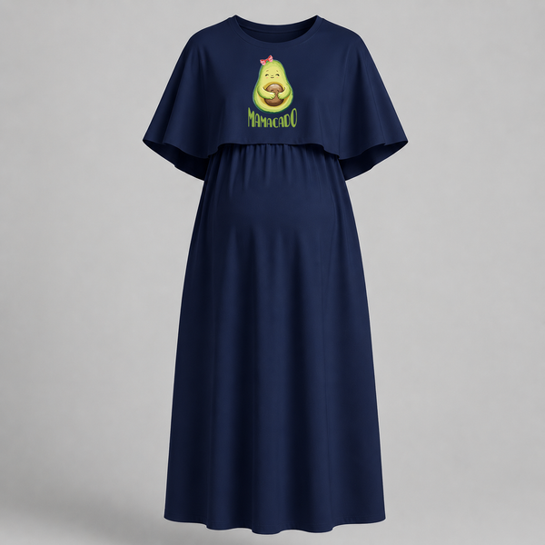 "Mamacado" - Printed Maternity Maxi Dress