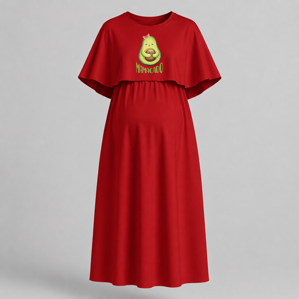 "Mamacado" - Printed Maternity Maxi Dress