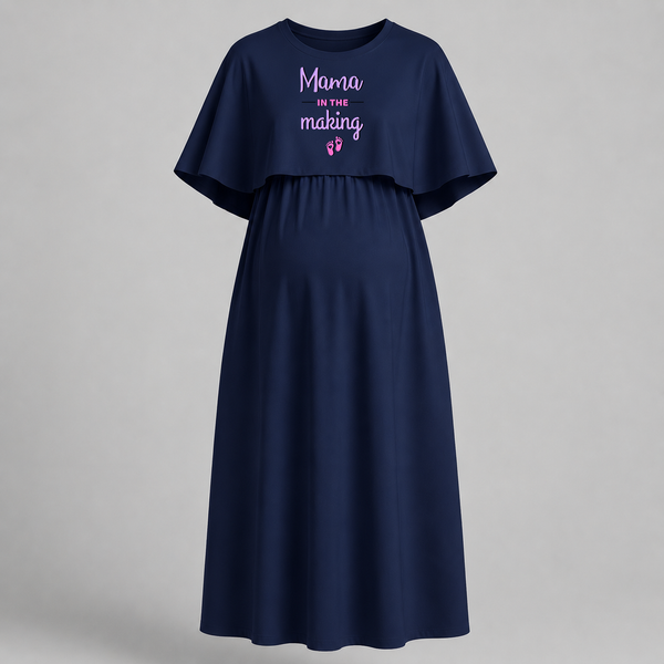 "Mama In The Making" - Comfort Fit Maternity Maxi Dress With Prints