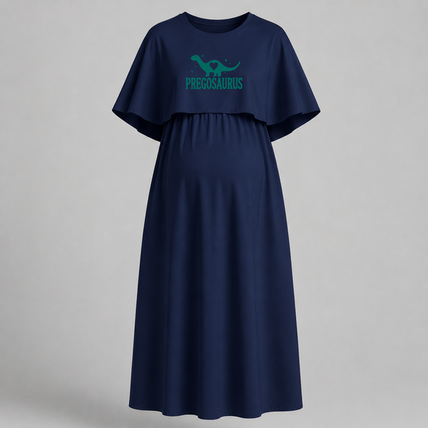 "Pregosaurus"- Comfort Fit Maternity Maxi Dress With Prints