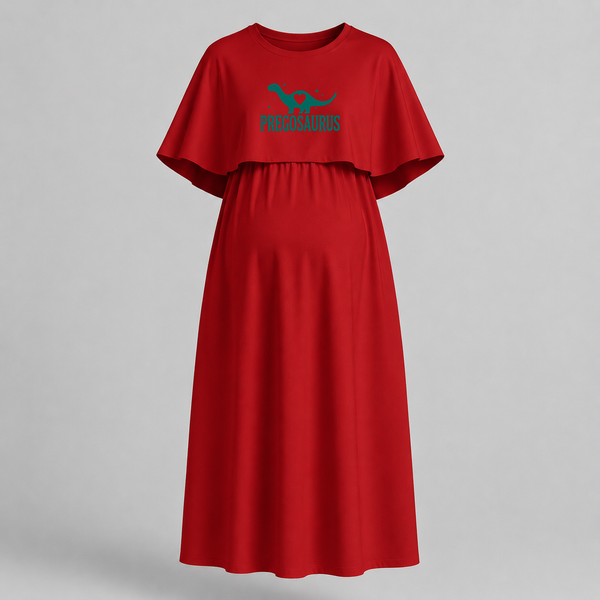 "Pregosaurus"- Comfort Fit Maternity Maxi Dress With Prints