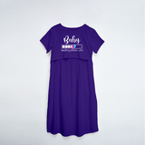 "Baby Loading Please WaitÉ. " - Comfort Fit Maternity Maxi Dress With Prints - VIOLET - XS XS(Chest 32")