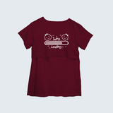 "Twins LoadingÉ. "- Comfort Fit Maternity T-shirt With Prints - MAROON - XS XS(Chest 32")