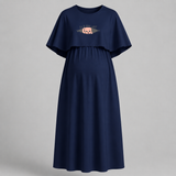 "Is It Time Yet? "- Comfort Fit Maternity Maxi Dress With Prints