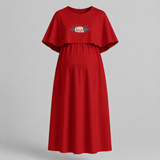 "Is It Time Yet? "- Comfort Fit Maternity Maxi Dress With Prints