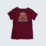 "Little Miracle Coming Soon "- Comfort Fit Maternity T-shirt With Prints - MAROON - XS XS(Chest 32")