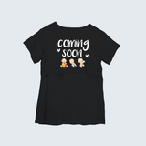 "Baby Coming Soon "- Comfort Fit Maternity T-shirt With Prints - BLACK - XS XS(Chest 32")