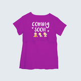 "Baby Coming Soon "- Comfort Fit Maternity T-shirt With Prints - MEGENTA - XS XS(Chest 32")