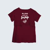 "In Love With My Bump "- Comfort Fit Maternity T-shirt With Prints - MAROON - XS XS(Chest 32")