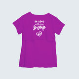 "In Love With My Bump "- Comfort Fit Maternity T-shirt With Prints - MEGENTA - XS XS(Chest 32")