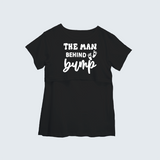 "The Man behind Bump "- Comfort Fit Maternity T-shirt With Prints - BLACK - XS XS(Chest 32")