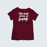 "The Man behind Bump "- Comfort Fit Maternity T-shirt With Prints - MAROON - XS XS(Chest 32")