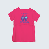 "Leveled Up To Mommy "- Comfort Fit Maternity T-shirt With Prints - PINK - XS XS(Chest 32")