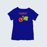 "1 Month"- Comfort Fit Maternity T-shirt With Prints - ROYAL BLUE - XS XS(Chest 32")