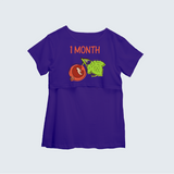 "1 Month"- Comfort Fit Maternity T-shirt With Prints - VIOLET - XS XS(Chest 32")