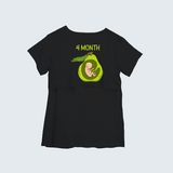 "4 Month"- Comfort Fit Maternity T-shirt With Prints - BLACK - XS XS(Chest 32")