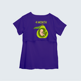 "4 Month"- Comfort Fit Maternity T-shirt With Prints - VIOLET - XS XS(Chest 32")