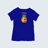 "7 Month"- Comfort Fit Maternity T-shirt With Prints - ROYAL BLUE - XS XS(Chest 32")