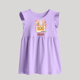 100 Days Old Baby Frock | Personalized Baby Frock for 100 Days Milestone - LILAC - 0 - 3 Months Old (Chest 17")