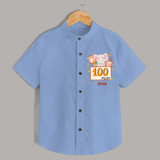 100 Days Old Shirt | Personalized Baby Shirt for 100 Days Milestone - SKY BLUE - 0 - 6 Months Old (Chest 23")