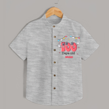 100 Days 100 | Personalized Baby Shirt for 100 Days Milestone - GREY - 0 - 6 Months Old (Chest 23")
