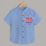 100 Days 100 | Personalized Baby Shirt for 100 Days Milestone - SKY BLUE - 0 - 6 Months Old (Chest 23")