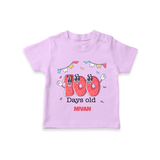 100 Days 100 | Personalized Baby T-Shirt for 100 Days Milestone - LILAC - 0-5 Months Old (Chest 17")