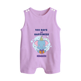 100 Days of Happiness Romper Suit | Custom Baby Romper Suit for 100 Days Celebration - LILAC - 0 - 5 Months Old (Chest 18")