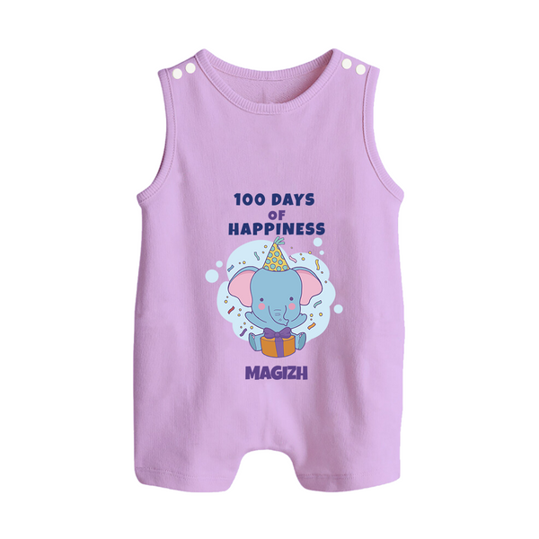 100 Days of Happiness Romper Suit | Custom Baby Romper Suit for 100 Days Celebration - LILAC - 0 - 5 Months Old (Chest 18")