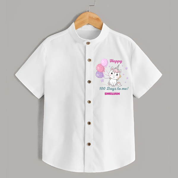 Happy 100 Days to Me Shirt | Personalized Baby Shirt for 100 Days - WHITE - 0 - 6 Months Old (Chest 23")