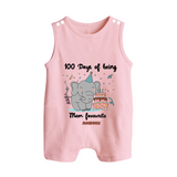 100 Days of Being Mom’s Favorite Romper Suit | Custom Baby Romper Suit for 100 Days - BABY PINK - 0 - 5 Months Old (Chest 18")